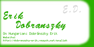 erik dobranszky business card