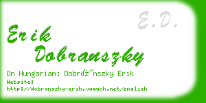 erik dobranszky business card